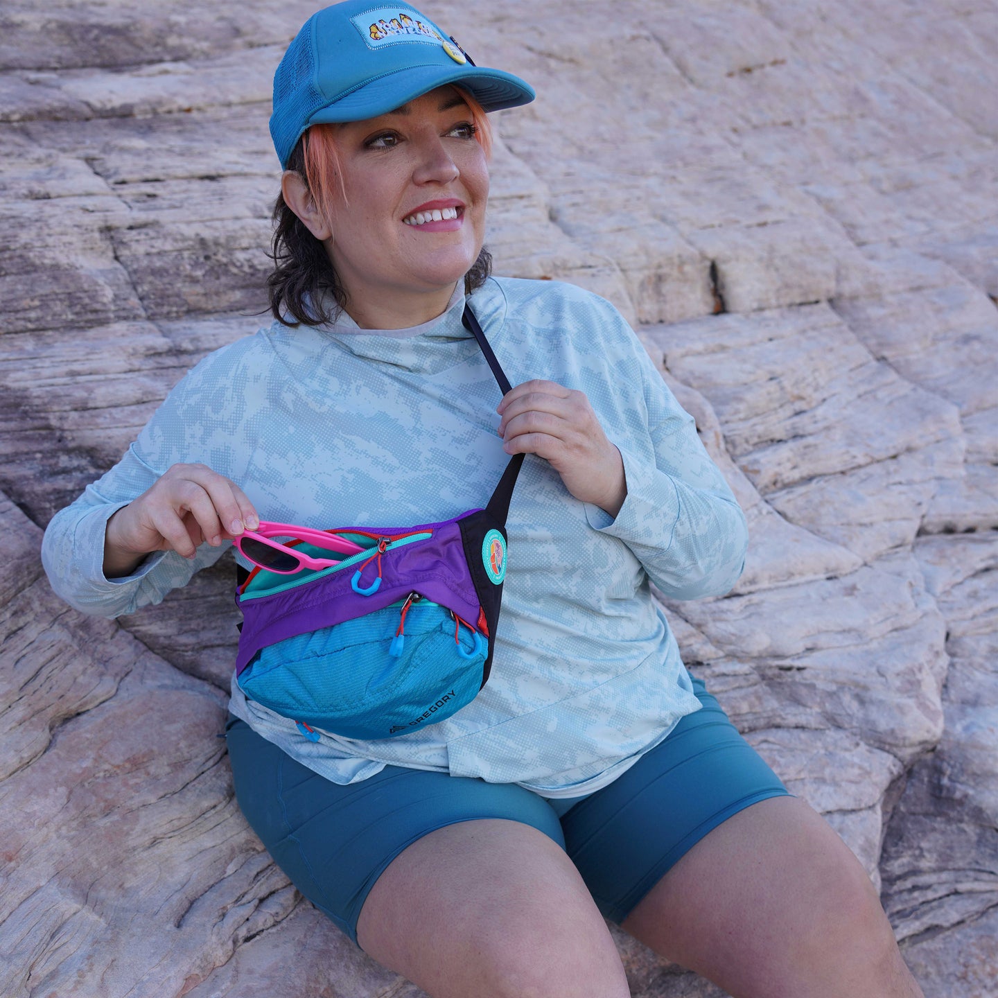 Click  here to shop the Nano Plus Size Waistpack in the Gregory x Unlikely Hikers collaboration collection. 